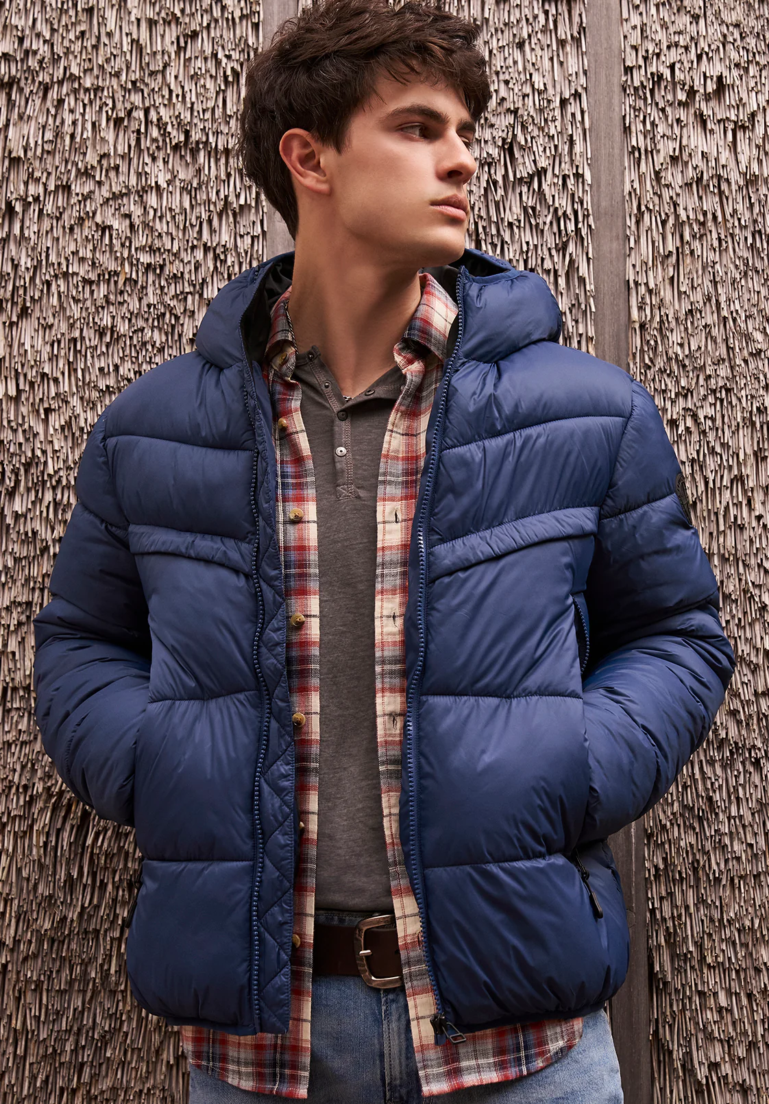 Jerome Navy Men's Hooded Puffer Jacket - OBMEF006 - Image 6