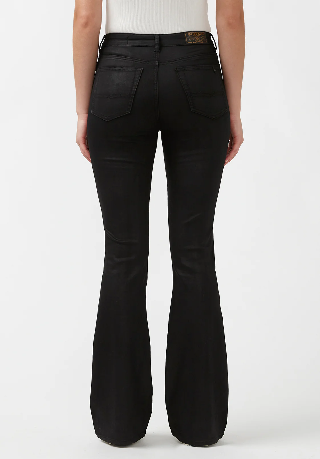 Joplin High Rise Flared Women's Coated Jeans in Black - BL15945 - Image 3
