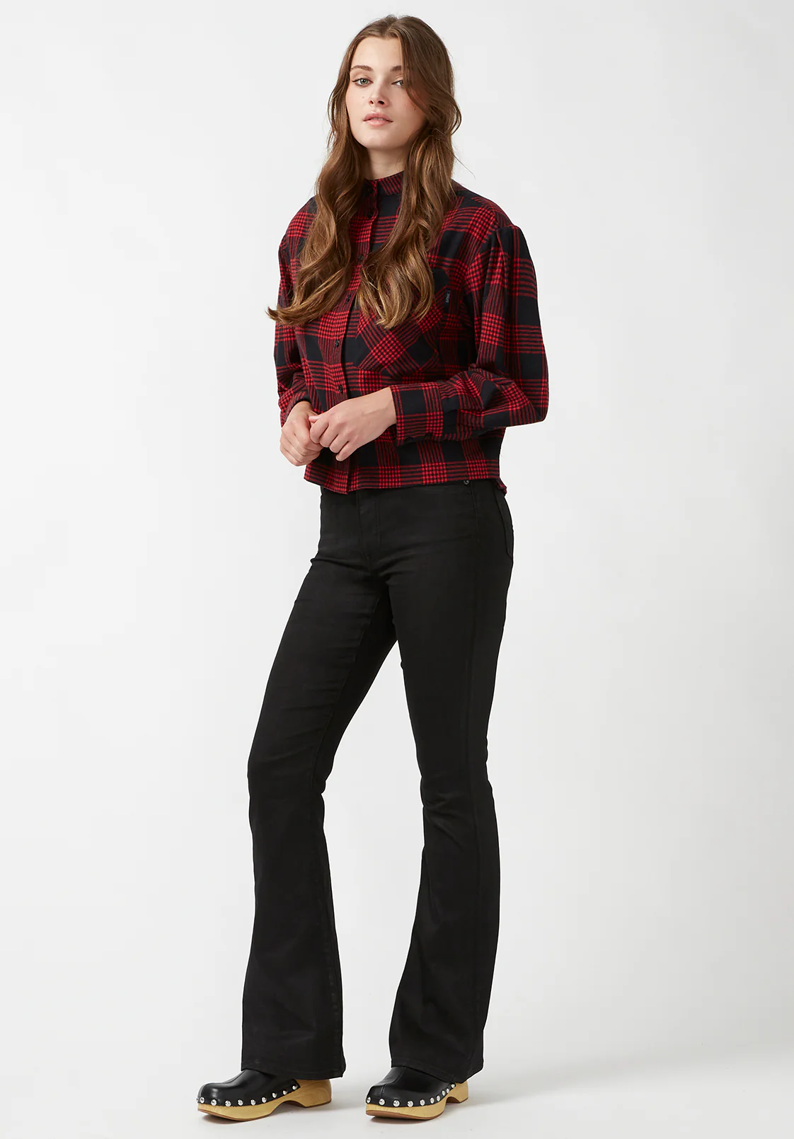 Joplin High Rise Flared Women's Coated Jeans in Black - BL15945 - Image 5