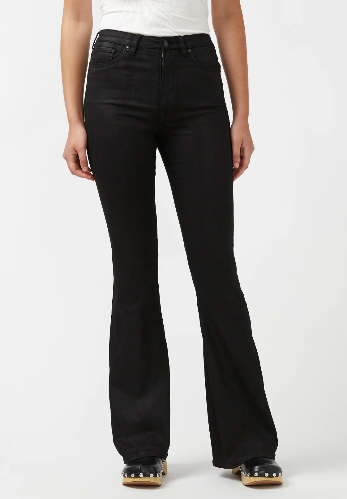 Joplin High Rise Flared Women's Coated Jeans in Black - BL15945 - Image 6