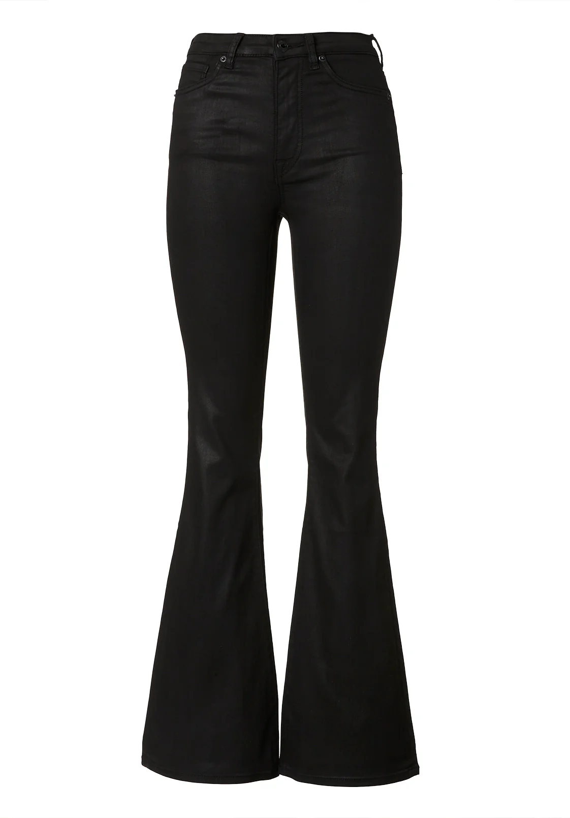 Joplin High Rise Flared Women's Coated Jeans in Black - BL15945 - Image 7