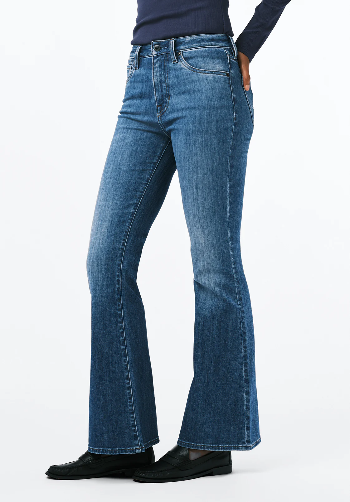 High Rise Flare Joplin Women's Jeans, Vintage Blue - BL16091 - Image 3