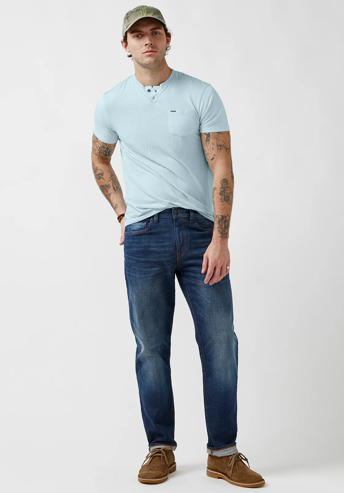 Kaddy Men’s Short-Sleeve Top in Sky Blue - BM23991