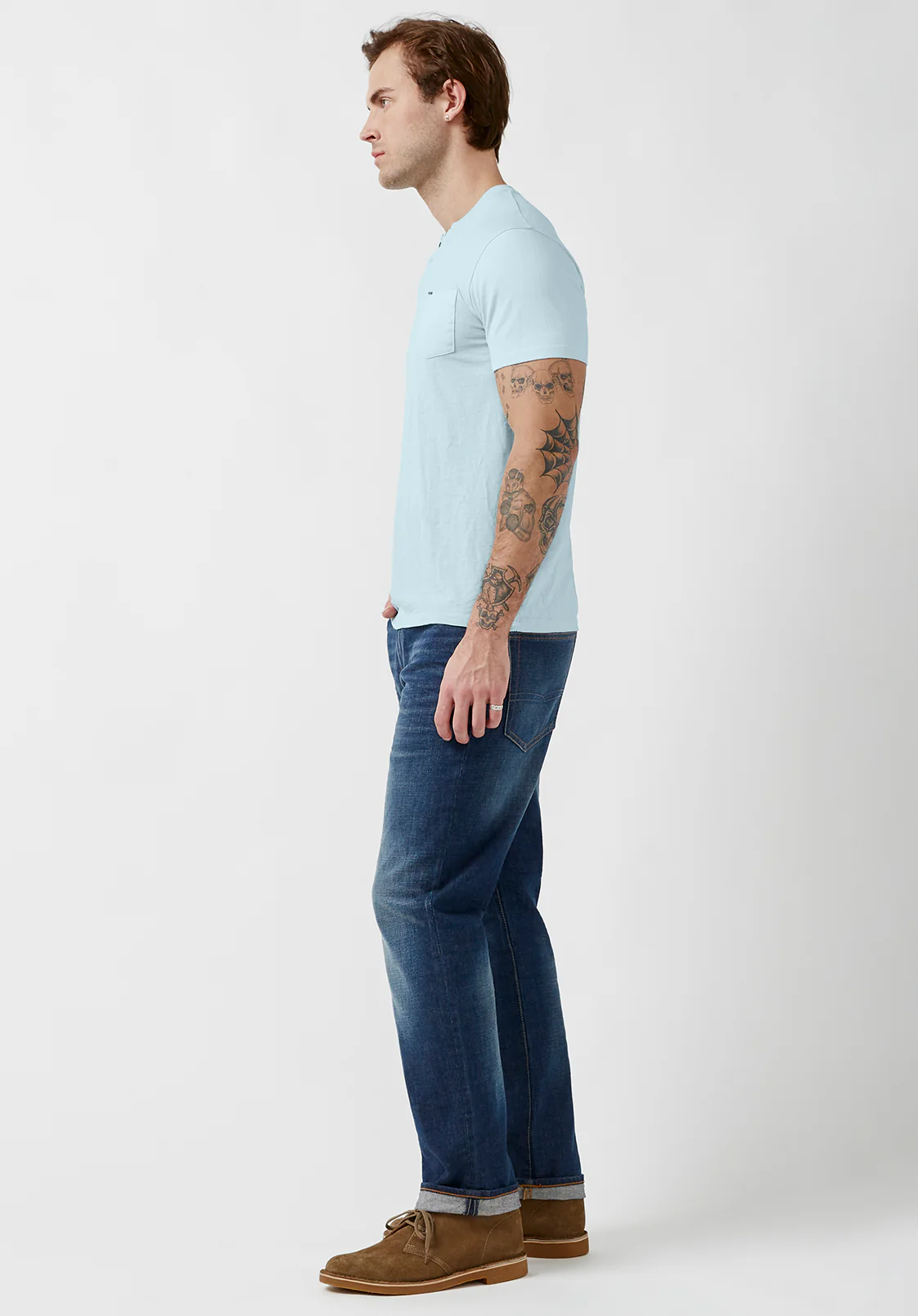 Kaddy Men’s Short-Sleeve Top in Sky Blue - BM23991 - Image 4