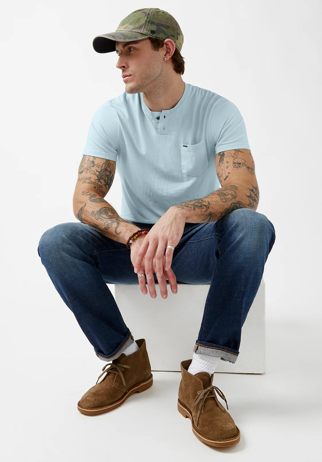Kaddy Men’s Short-Sleeve Top in Sky Blue - BM23991 - Image 5