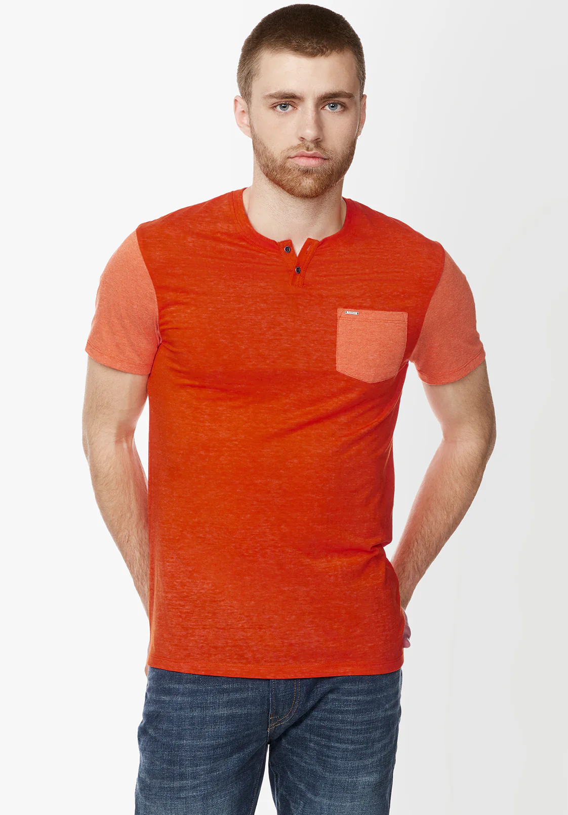 Kaddy Men’s Short-Sleeve Top in Orange - BM23991 - Image 2