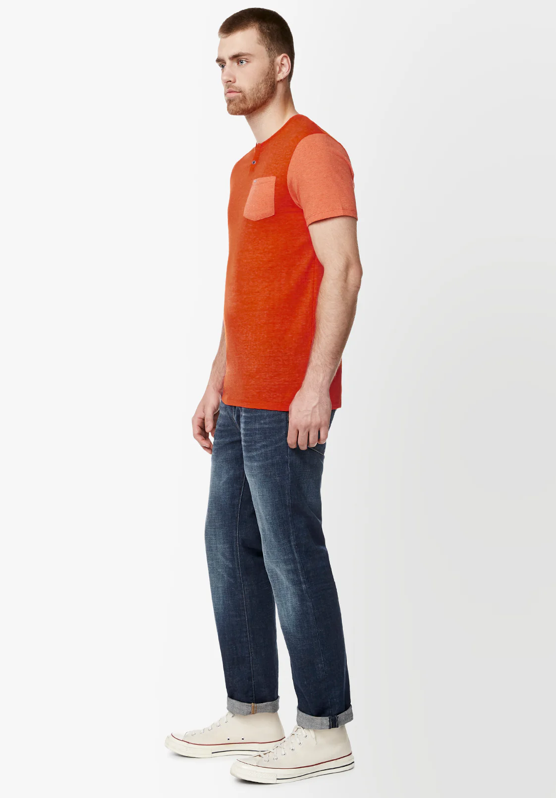 Kaddy Men’s Short-Sleeve Top in Orange - BM23991 - Image 4
