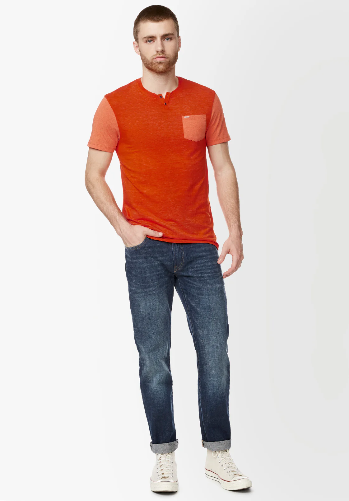 Kaddy Men’s Short-Sleeve Top in Orange - BM23991 - Image 5