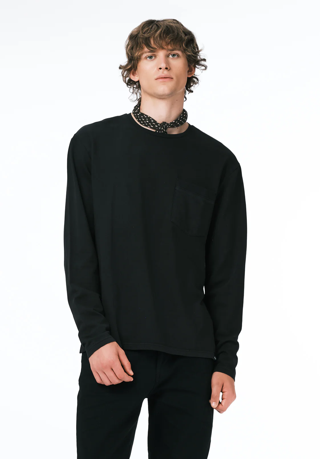 Kade Men's Long Sleeve Relaxed Pocket Top, Black - BM24667 - Image 3