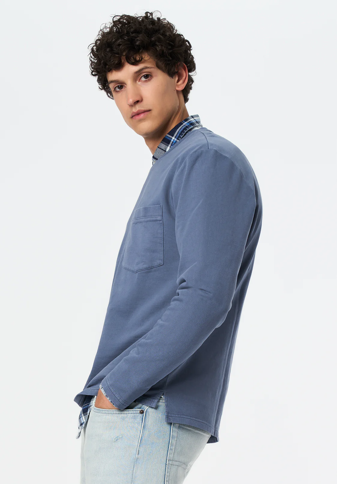 Kade Men's Long Sleeve Relaxed Pocket Top, Mirage - BM24667 - Image 3