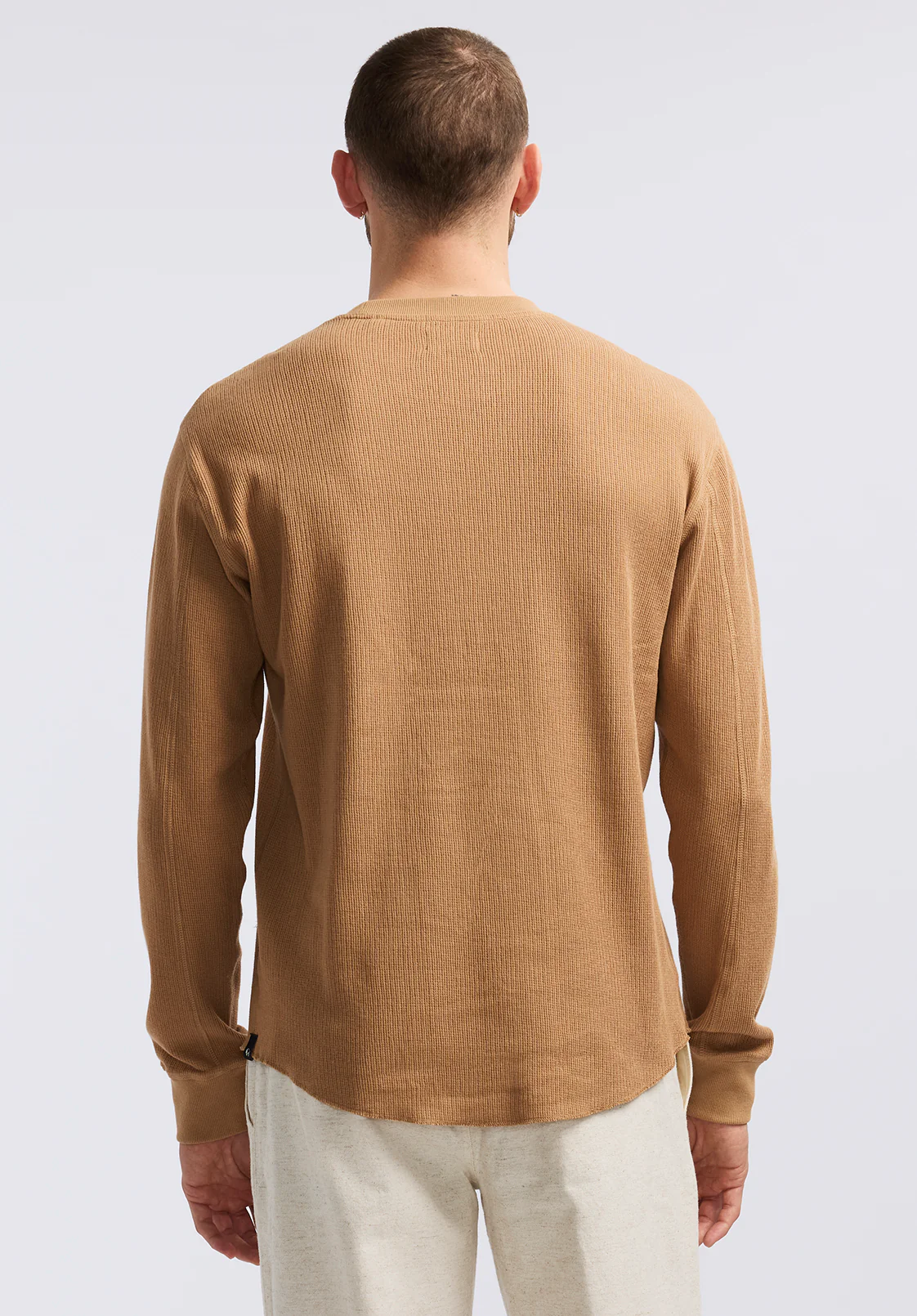 Kaleb Men's Long-Sleeve Crewneck Top, Woodsmoke - BM24624 - Image 4