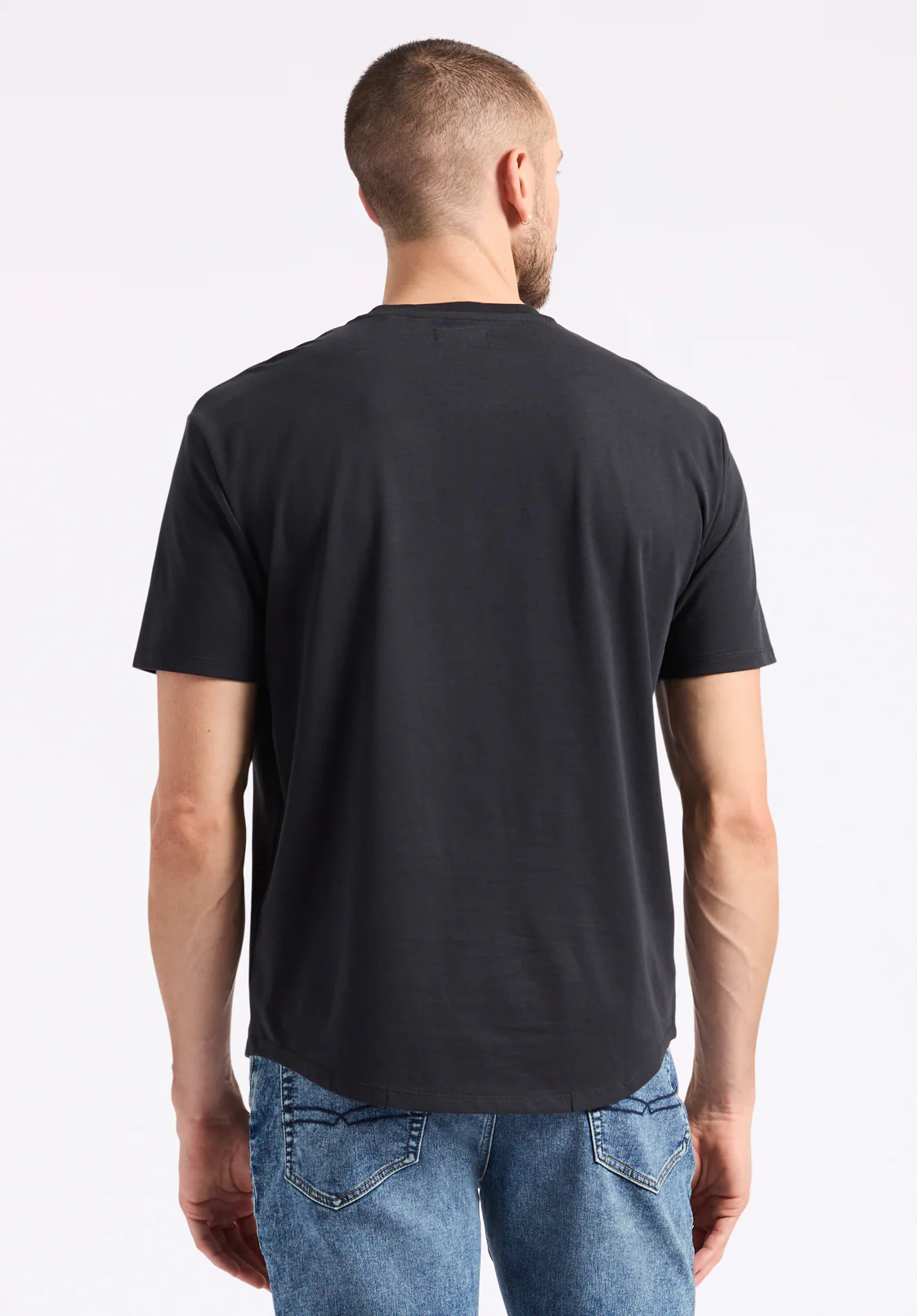 Kamel Men's Short-Sleeve Jersey Henley Top, Black - BM24602 - Image 4