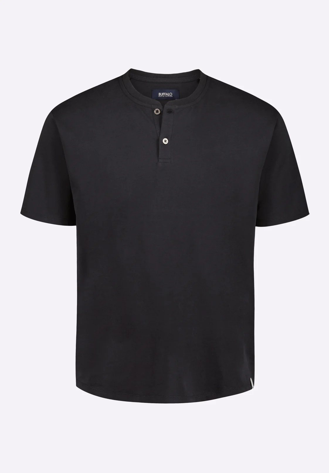 Kamel Men's Short-Sleeve Jersey Henley Top, Black - BM24602 - Image 6