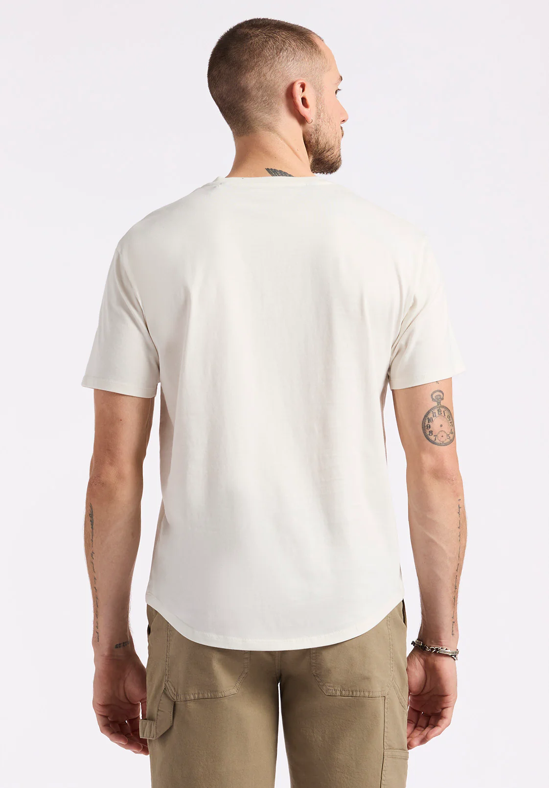 Kamel Men's Short-Sleeve Jersey Henley Top, Milk - BM24602 - Image 3