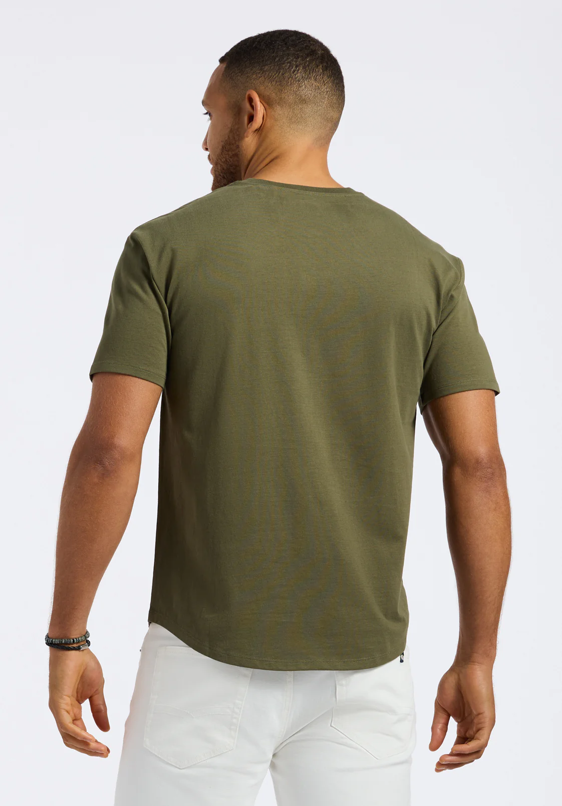 Kamel Men's Short Sleeve Single Jersey Henley Top, Fern - BM24602 - Image 4