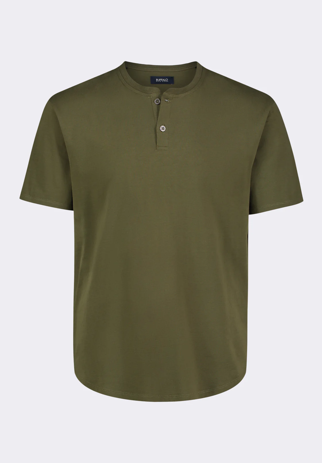 Kamel Men's Short Sleeve Single Jersey Henley Top, Fern - BM24602 - Image 5