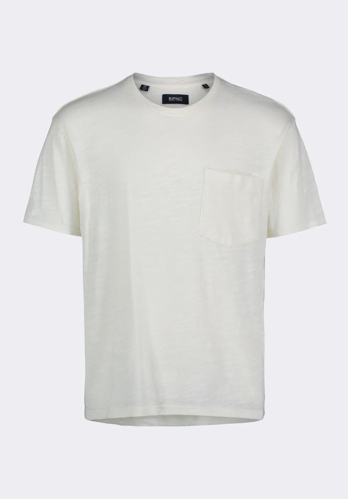Kander Men's Slub Knit Crew Neck Pocket T-Shirt, Milk - BM24606 - Image 5
