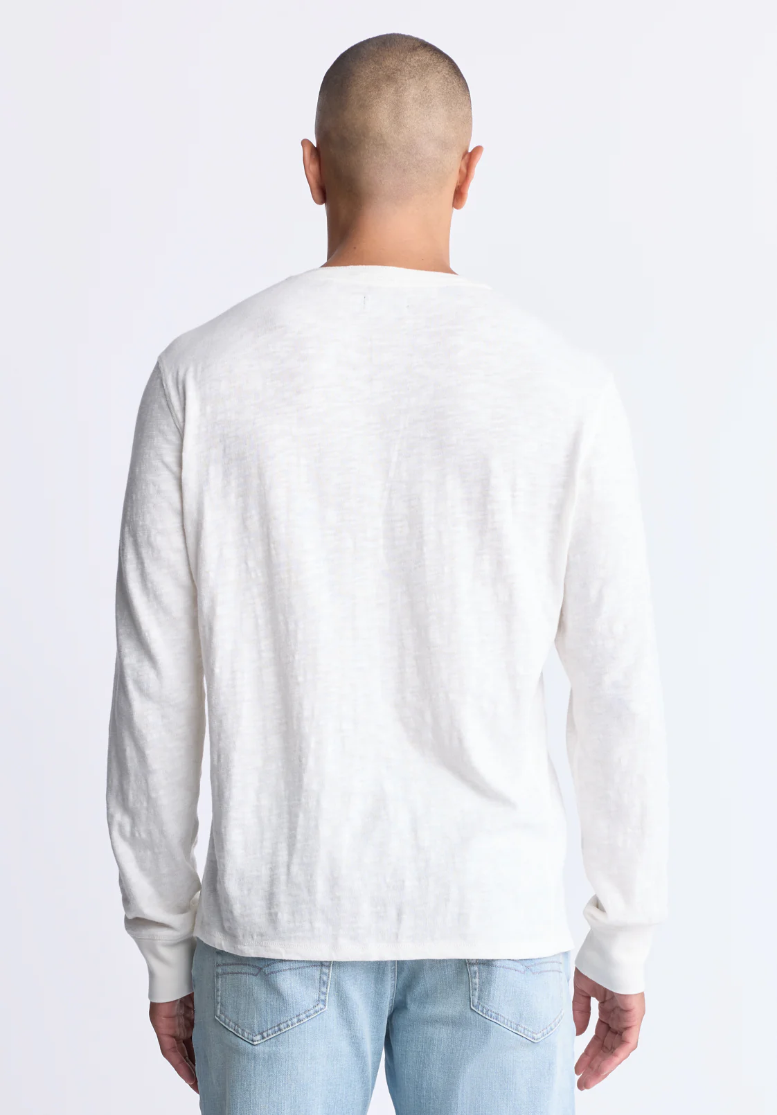 Kandid Men's Long-Sleeve Henley Top, Milk - BM24522 - Image 4