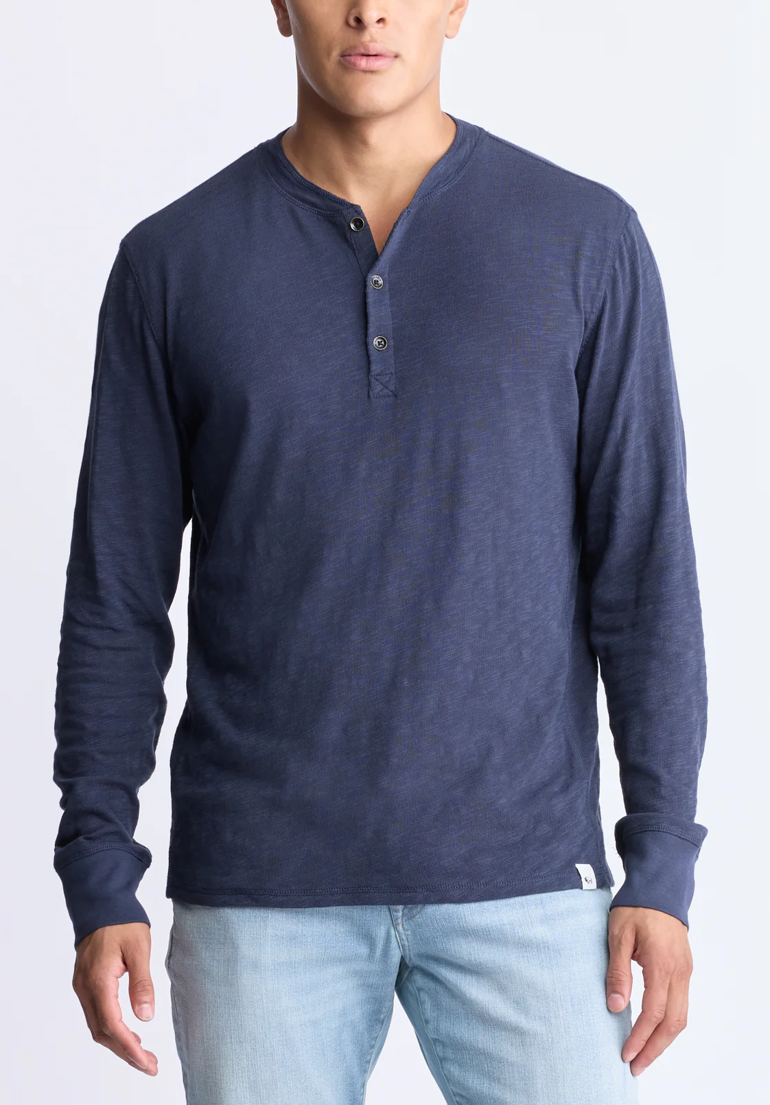 Kandid Men's Long-Sleeve Henley Top, Midnight Blue - BM24522 - Image 3
