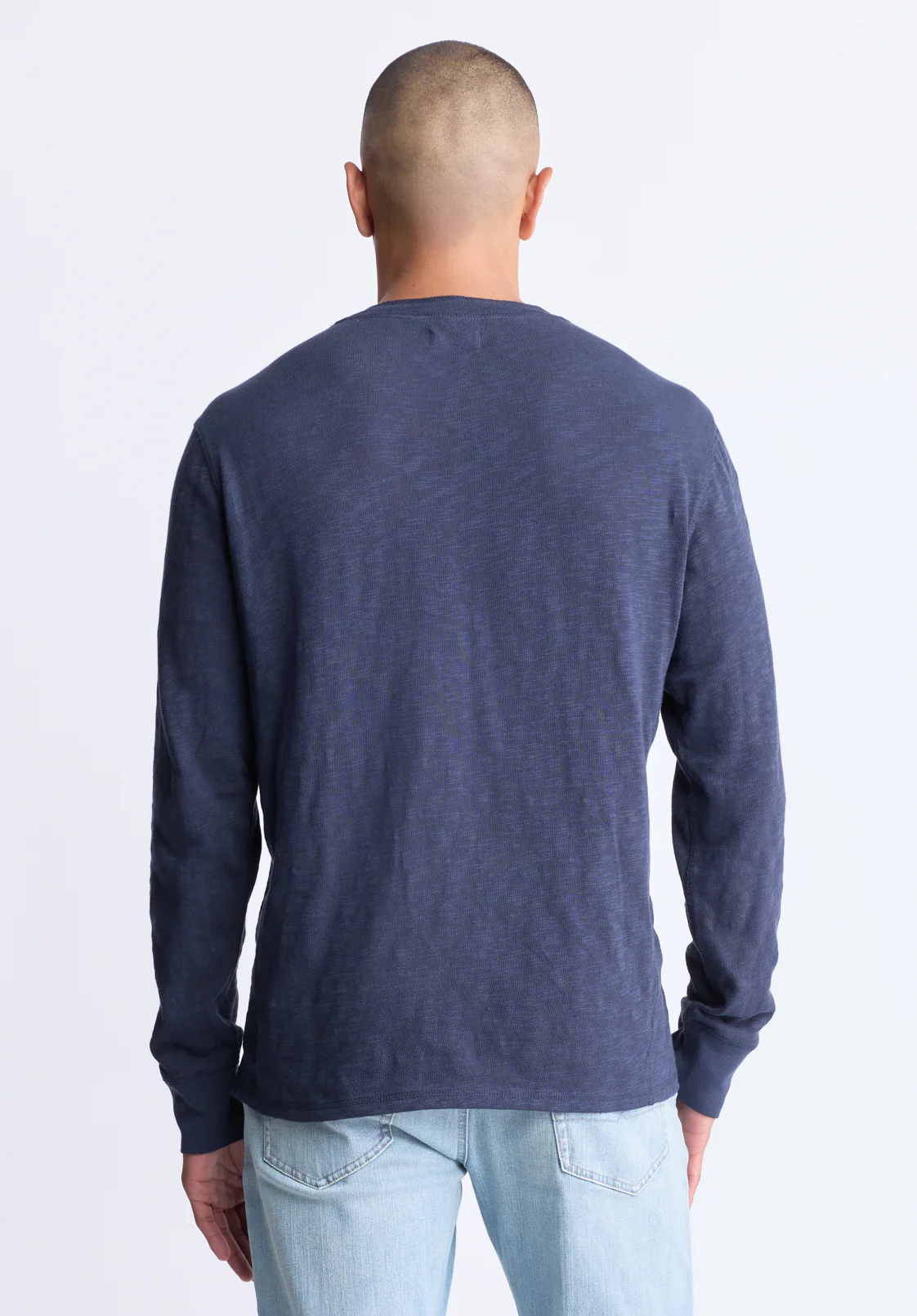 Kandid Men's Long-Sleeve Henley Top, Midnight Blue - BM24522 - Image 5