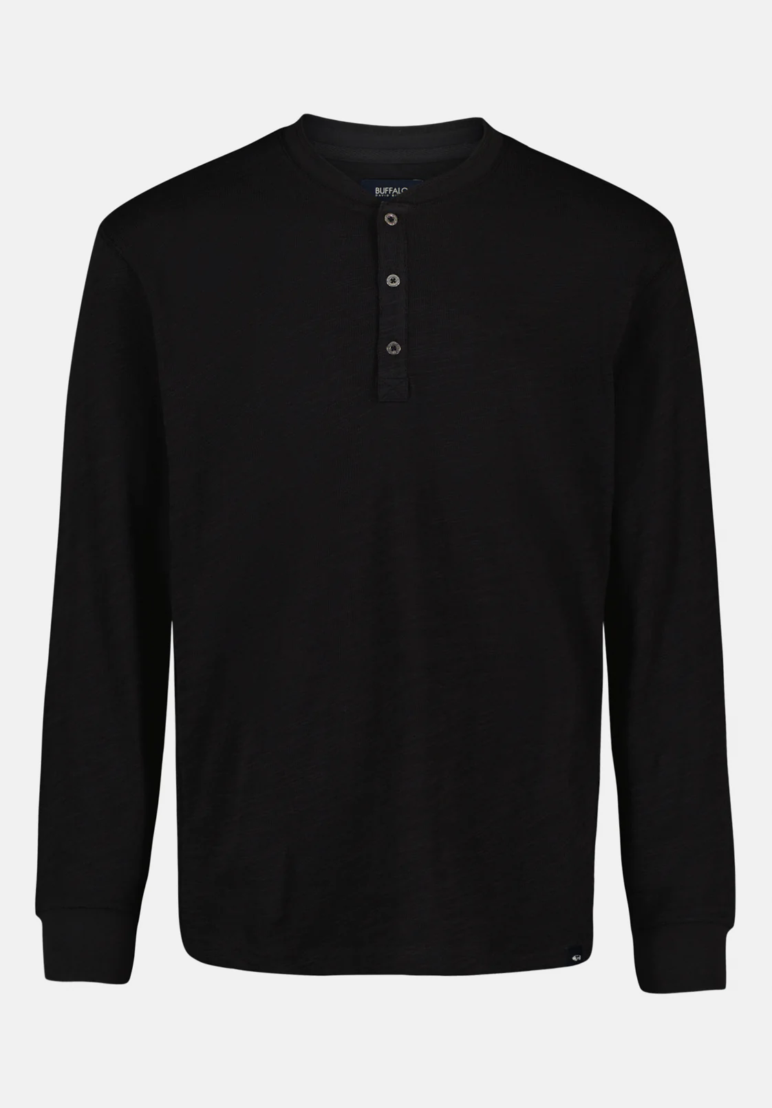 Kandid Men's Long-Sleeve Relaxed Henley Top, Black - BM24660 - Image 5