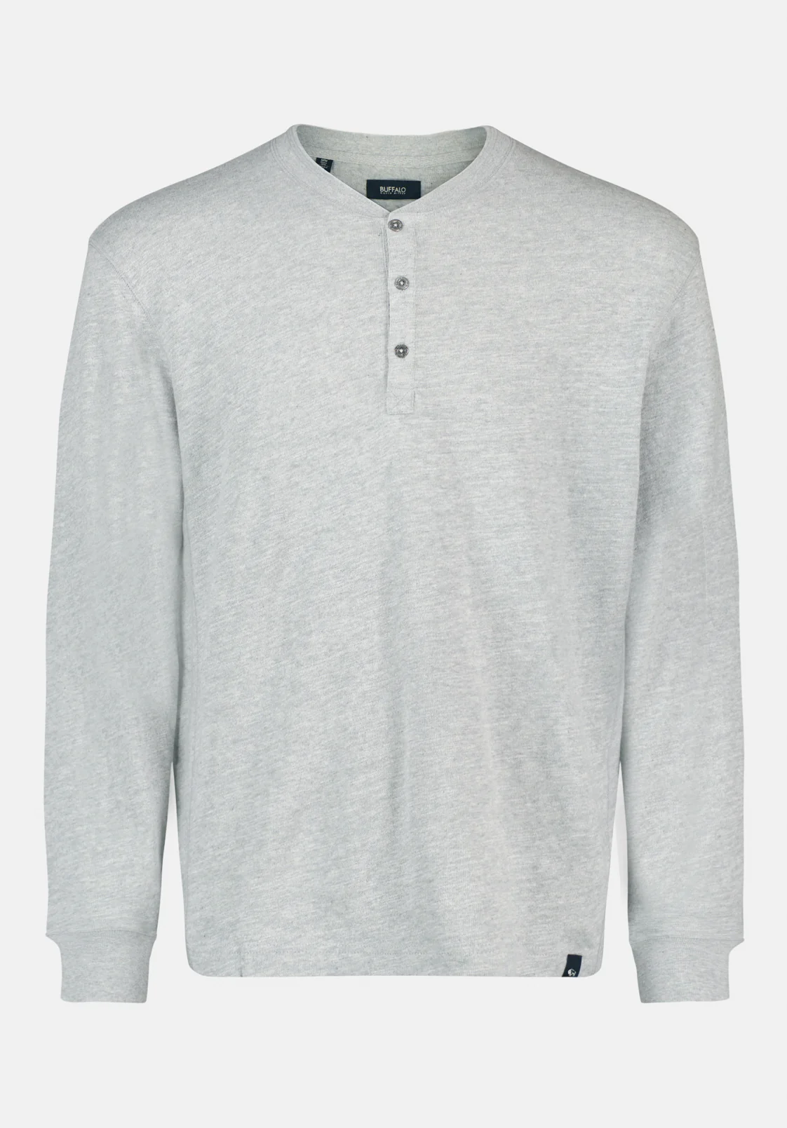 Kandid Men's Long-Sleeve Relaxed Henley Top, Heather Grey - BM24660 - Image 4