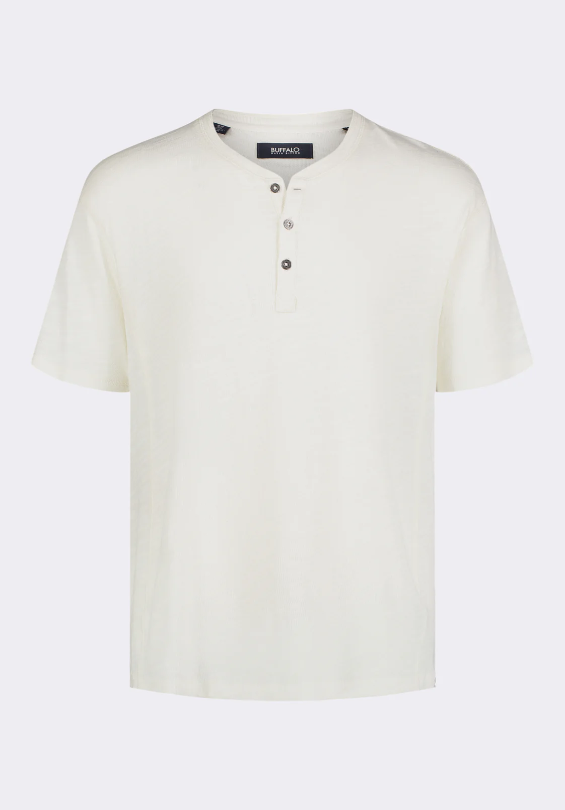 Kandido Men's Short Sleeve Slub Jersey Relaxed Henley Top, Milk - BM24605 - Image 5