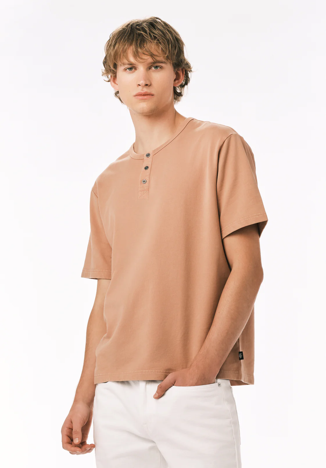 Kandor Men’s Short Sleeve Henley, Roebuck - BM24782 - Image 3