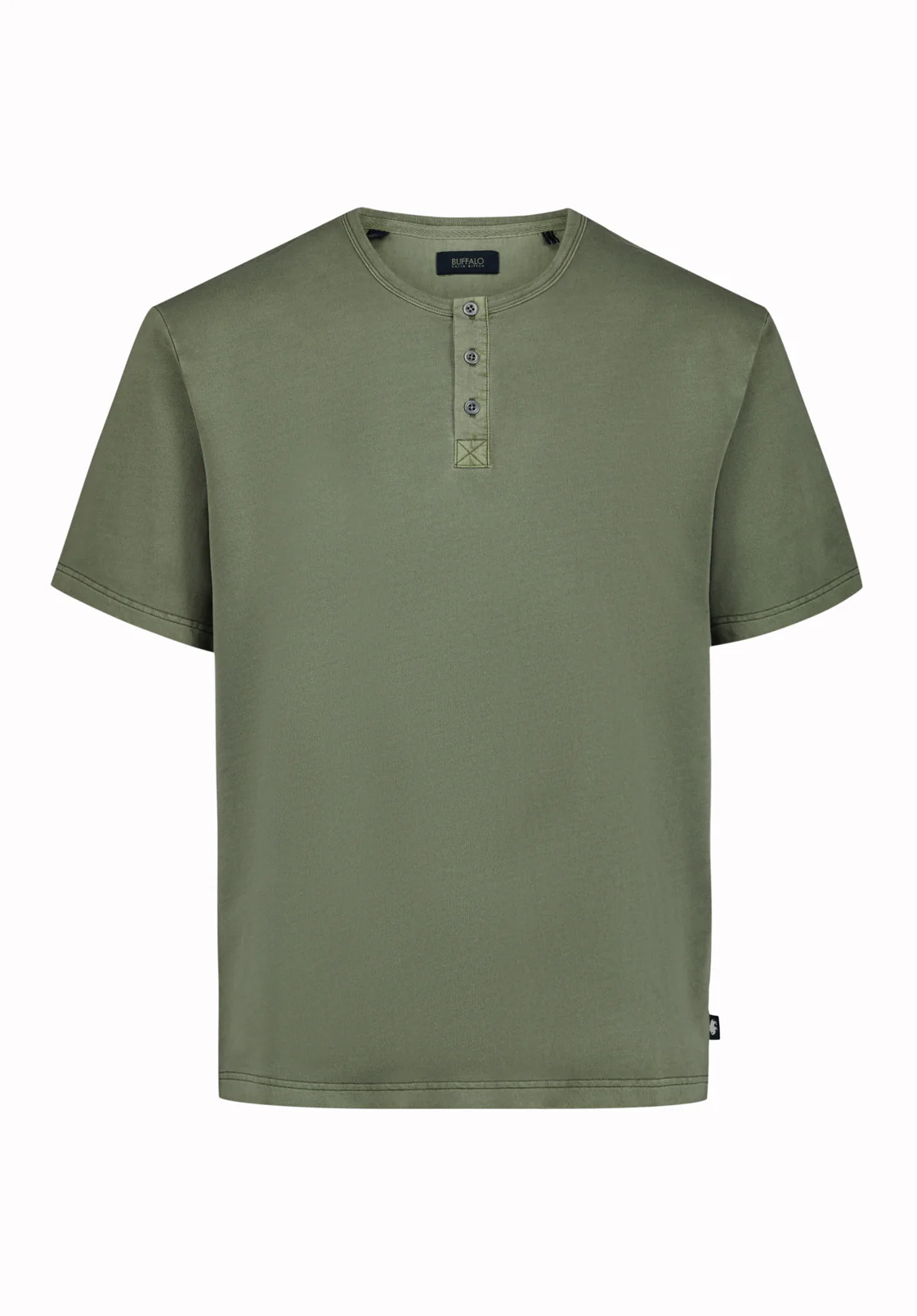 Kandor Men’s Short Sleeve Henley, Army Green - BM24782 - Image 5