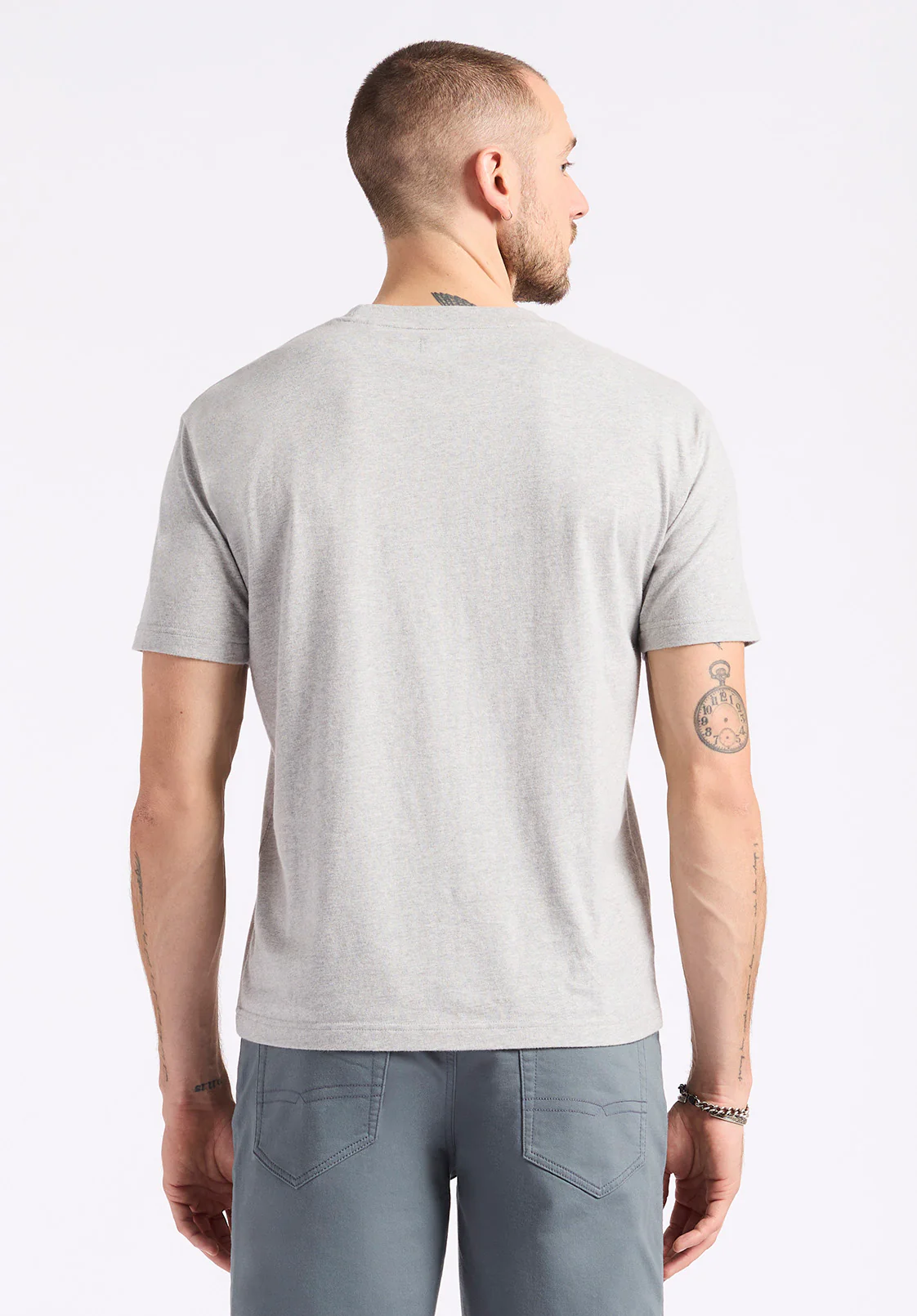 Kanto Men's Short-Sleeve Crew Neck Jersey T-Shirt, Heather Grey - BM24603 - Image 3