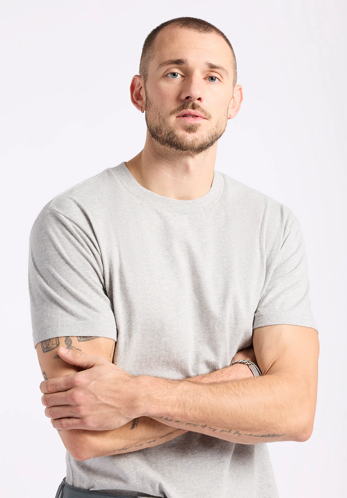 Kanto Men's Short-Sleeve Crew Neck Jersey T-Shirt, Heather Grey - BM24603 - Image 4