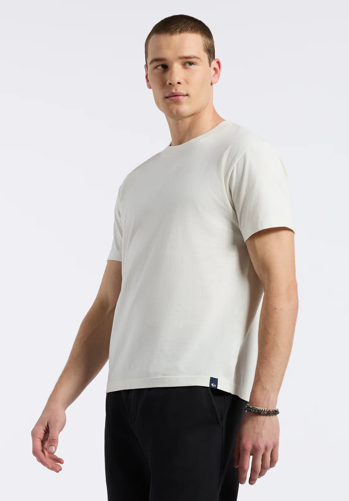 Kanto Men's Short-Sleeve Crew Neck Jersey T-Shirt, Milk - BM24603 - Image 3