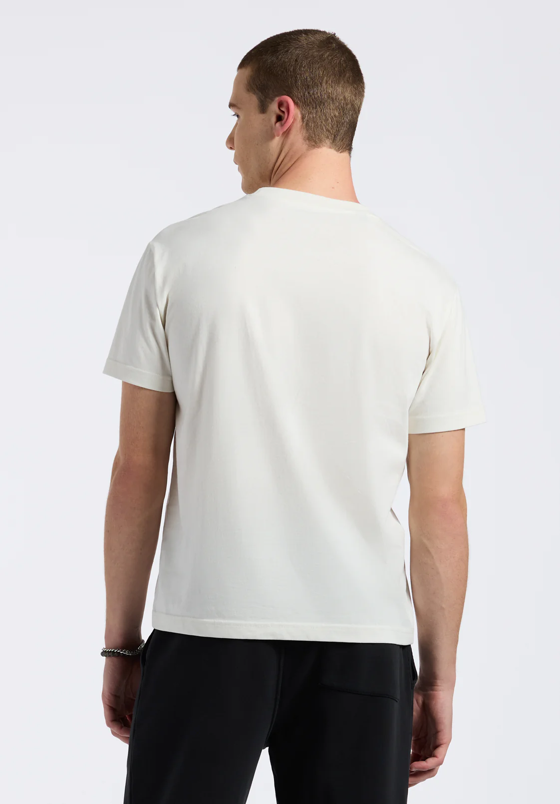 Kanto Men's Short-Sleeve Crew Neck Jersey T-Shirt, Milk - BM24603 - Image 4