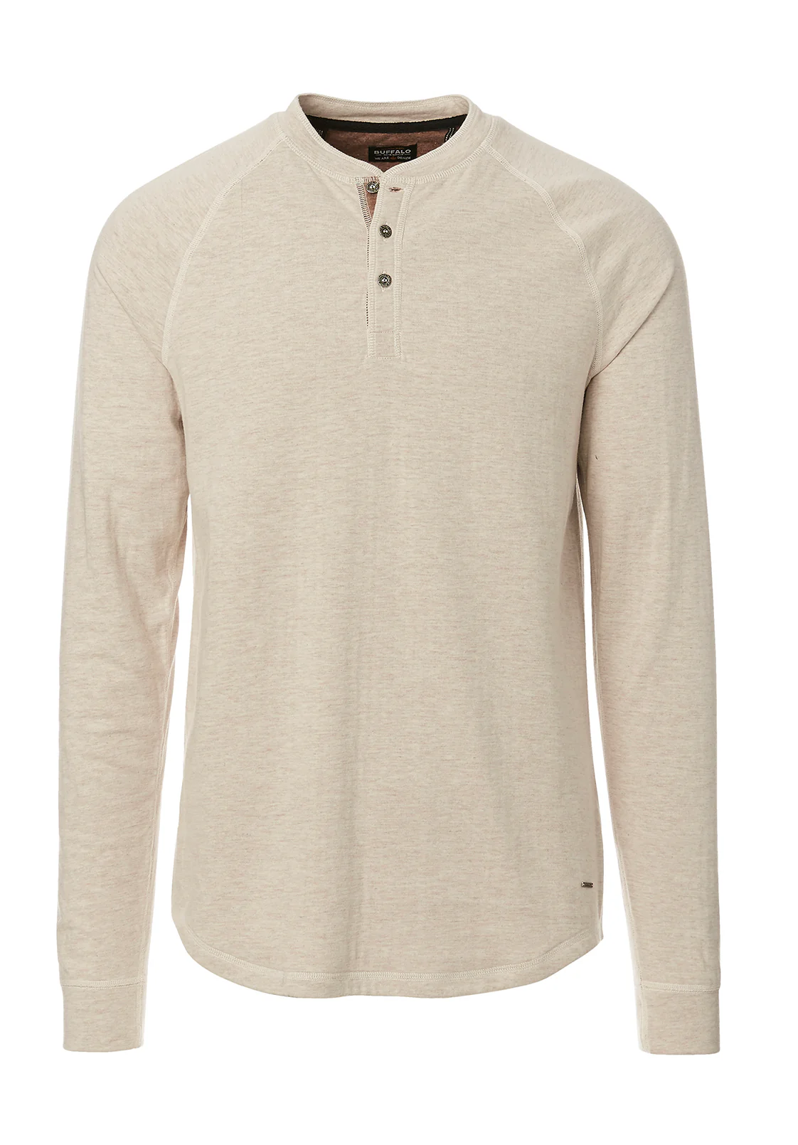 Kariver Men's Long-Sleeve Henley Top in Milk - BM24026 - Image 5