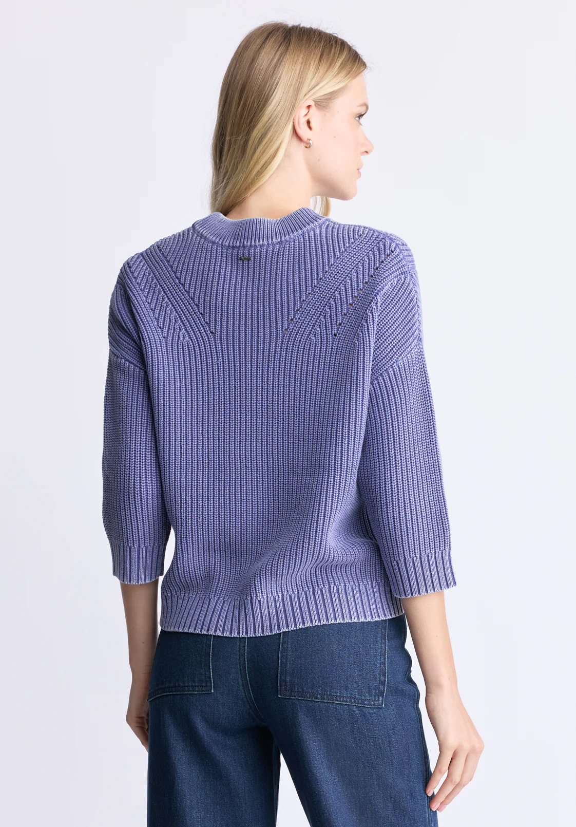 Kassanda Women's 3/4 Sleeve Knit Sweater, Blue - SW0100H - Image 4