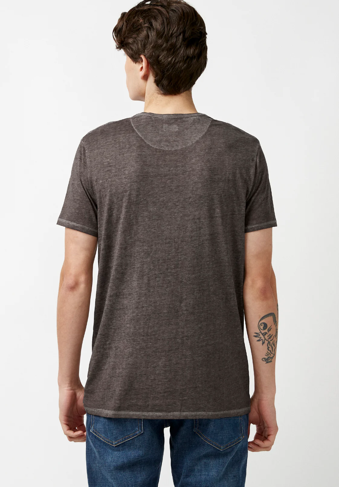 Kasum Buttoned Henley Men's T-Shirt in Dark Grey - BM21411 - Image 3