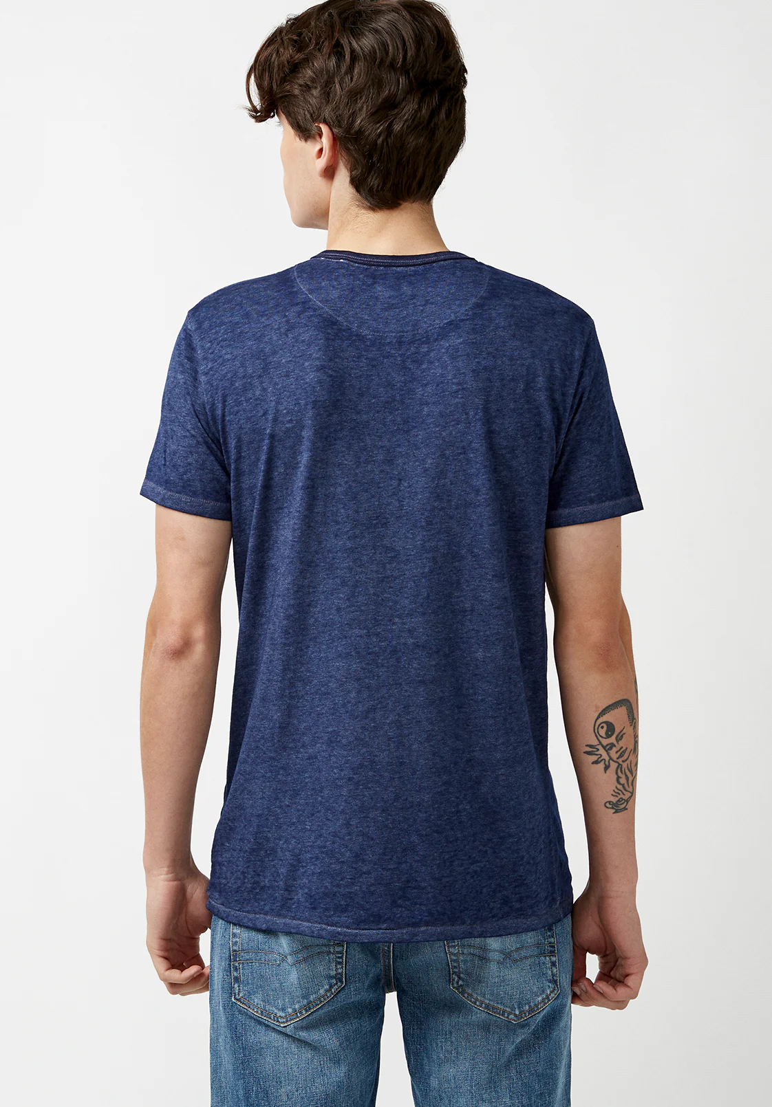 Kasum Buttoned Henley Men's T-Shirt in Dark Blue - BM21411 - Image 3