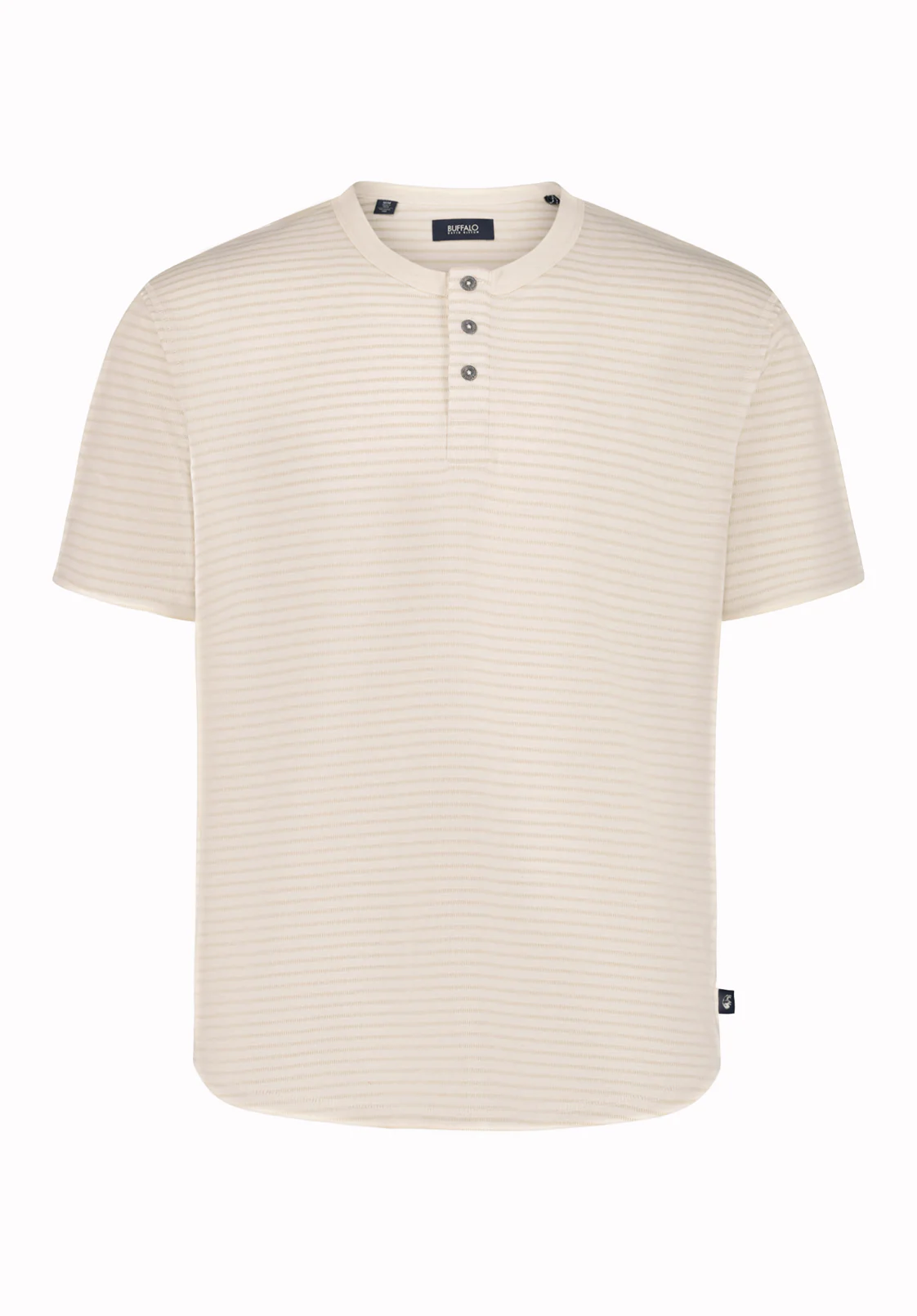 Kehlani Men’s Striped Short Sleeve Henley, Milk - BM24760 - Image 5