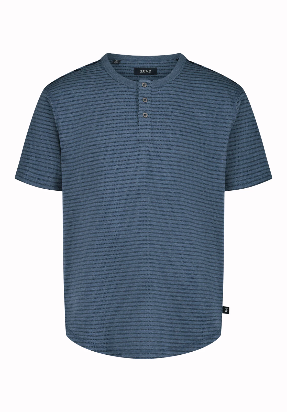 Kehlani Men’s Striped Short Sleeve Henley, Vintage Indigo - BM24760 - Image 5