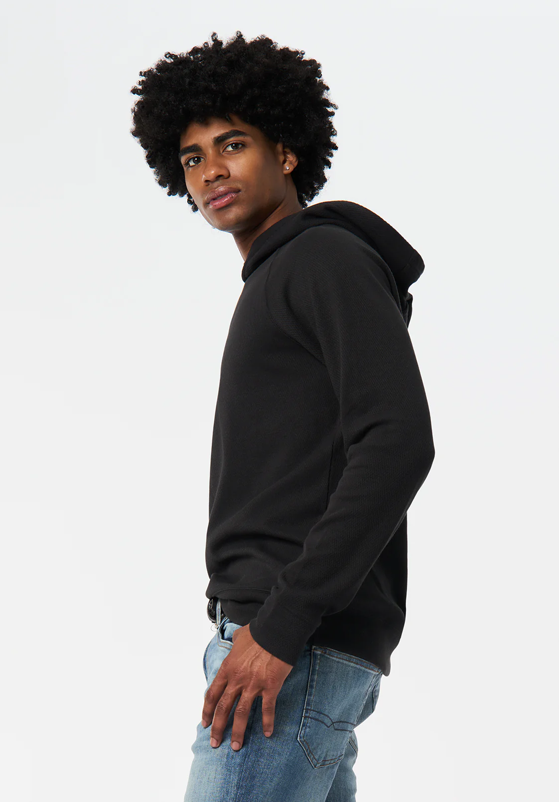 Kimber Men's Relaxed Hooded Sweatshirt, Black - BM24668 - Image 3