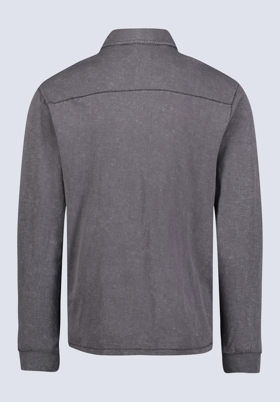 Kimmy Men's Long-Sleeve Polo with Pocket, Charcoal - BM24378 - Image 7