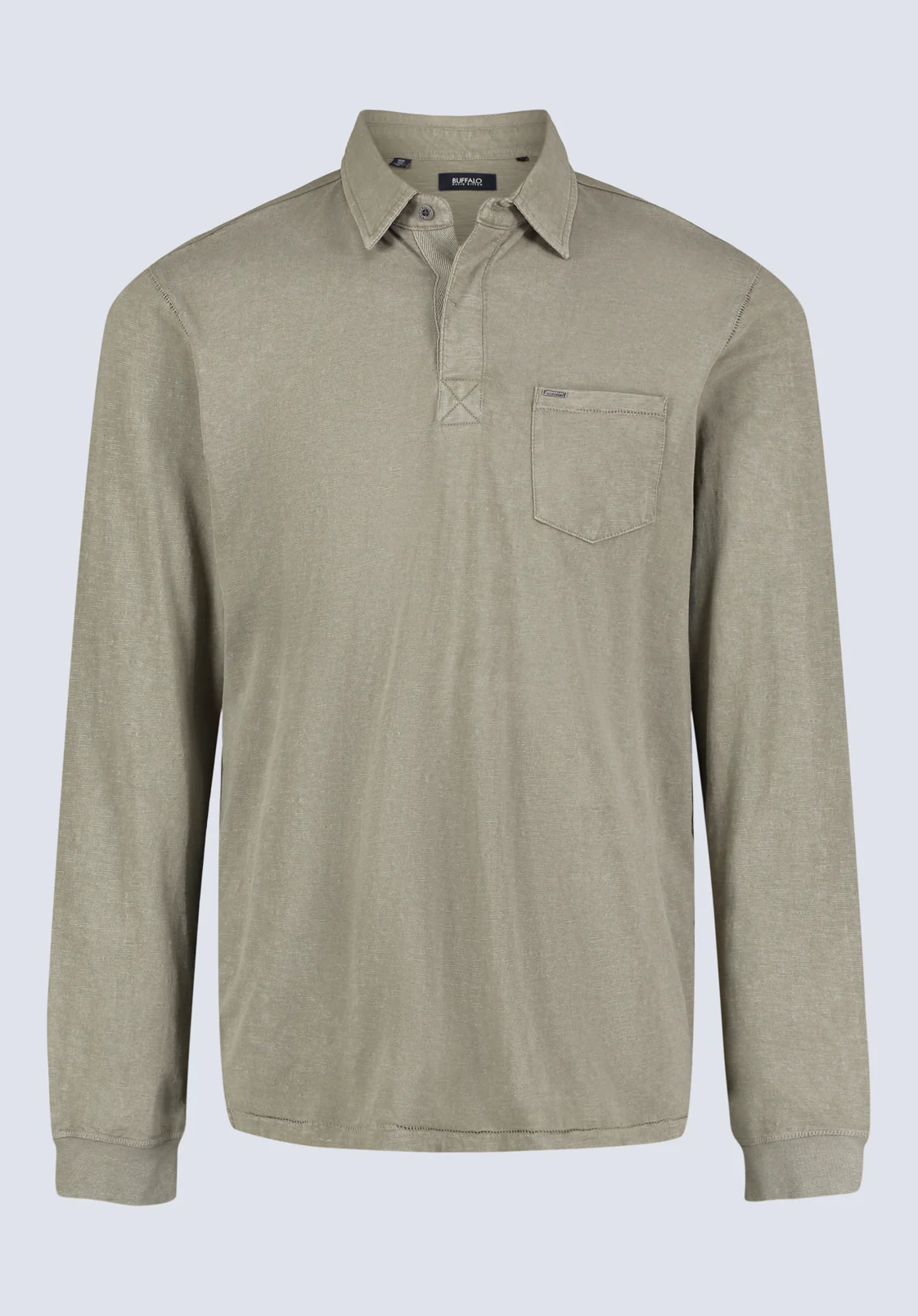 Kimmy Men's Long-Sleeve Polo with Pocket, Rain Forest - BM24378 - Image 5