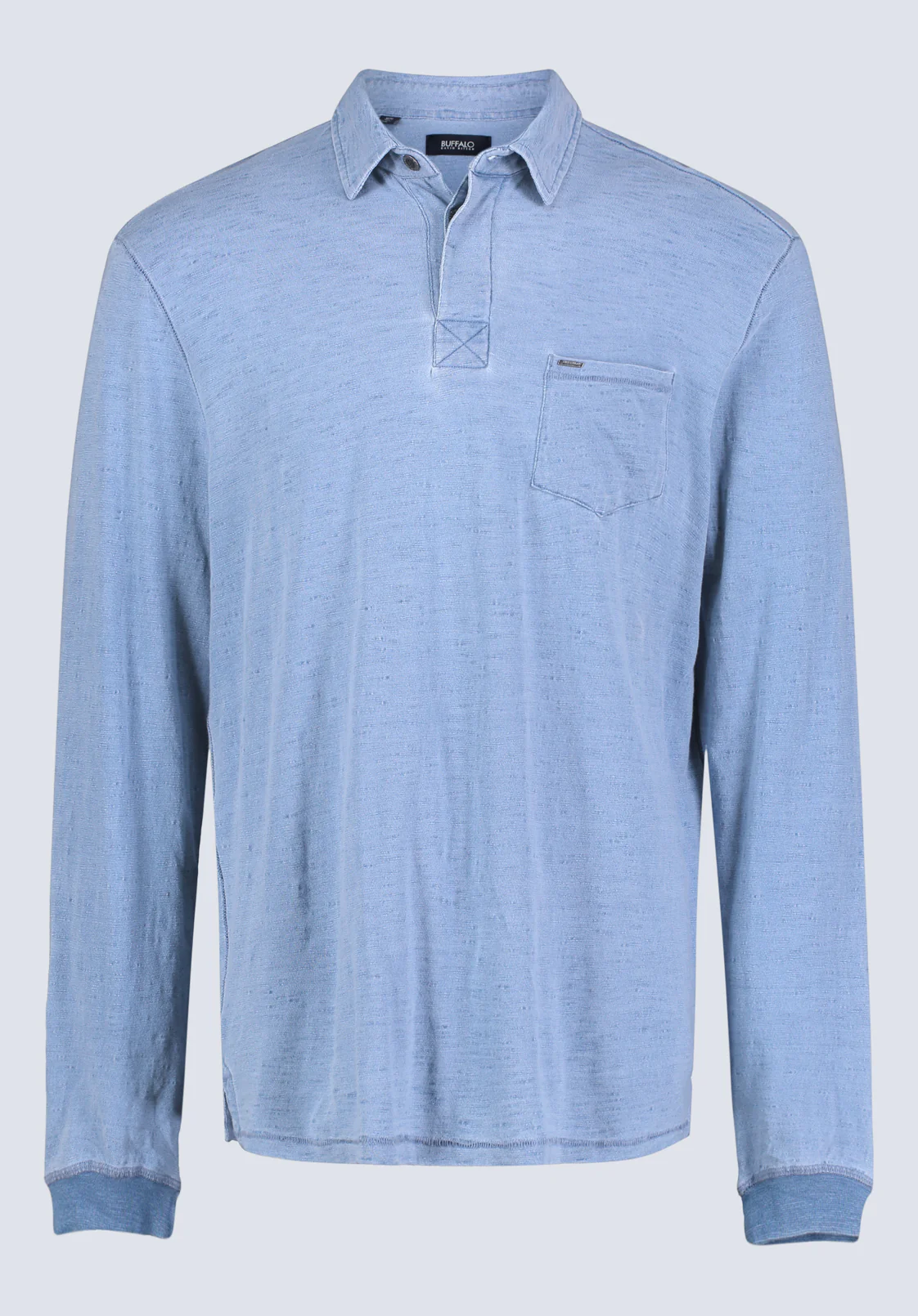 Kimmy Men's Long-Sleeve Polo with Pocket, Blue - BM24492 - Image 6