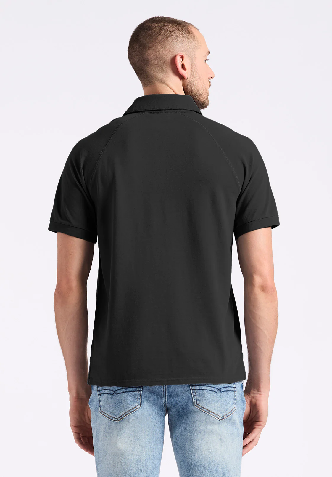 Kindell Men's Short-Sleeve Pique Polo, Black - BM24608 - Image 2