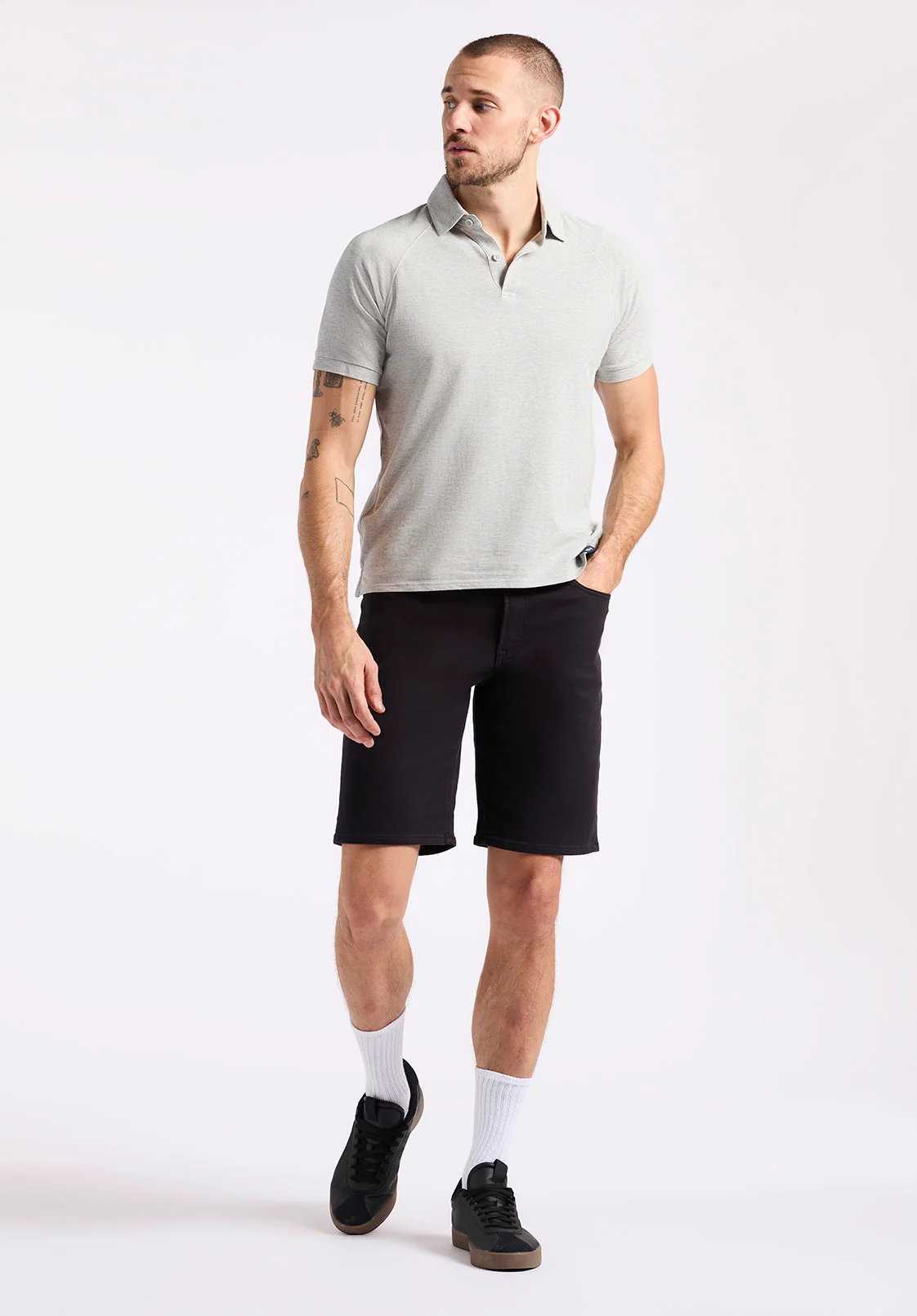 Kindell Men's Short-Sleeve Pique Polo, Heather Grey - BM24608