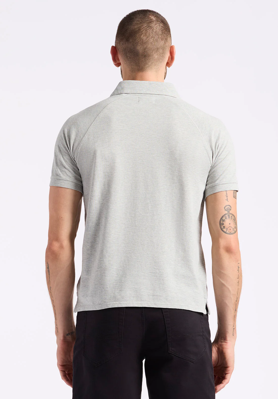 Kindell Men's Short-Sleeve Pique Polo, Heather Grey - BM24608 - Image 3