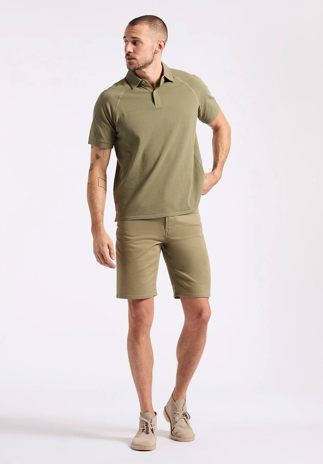 Kindell Men's Short-Sleeve Pique Polo, Army Green - BM24608