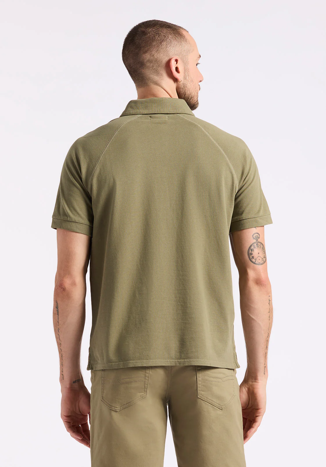 Kindell Men's Short-Sleeve Pique Polo, Army Green - BM24608 - Image 4