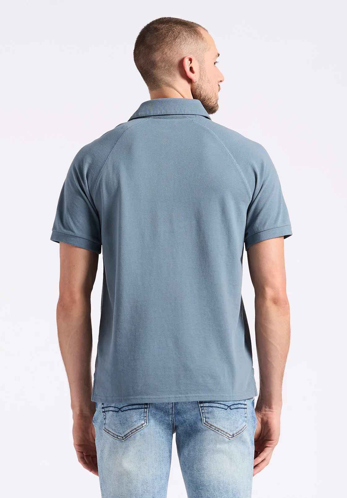Kindell Men's Short-Sleeve Pique Polo, Mirage Blue - BM24608 - Image 4