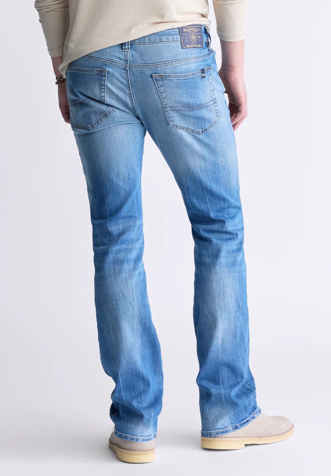 Slim Boot King Men's Jeans, Veined and Sanded Indigo - BM26004 - Image 3